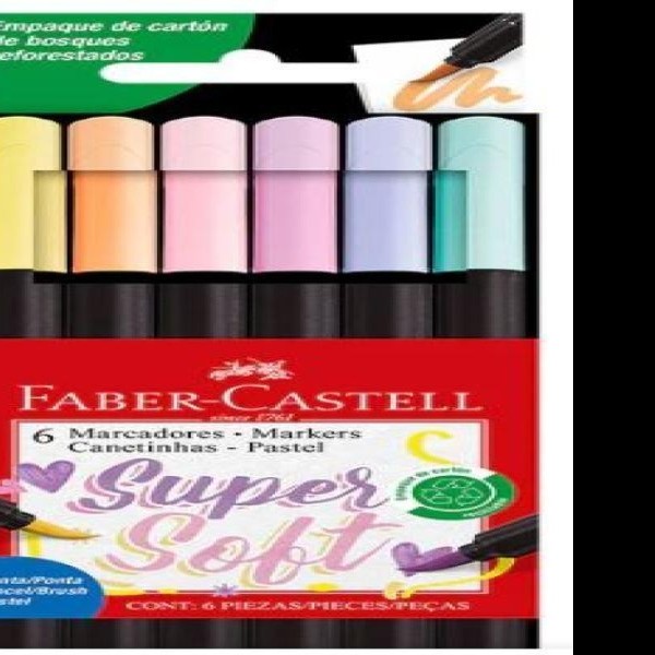MARCADOR AGUA DELG. ESTUCHE C6 PASTEL FABER